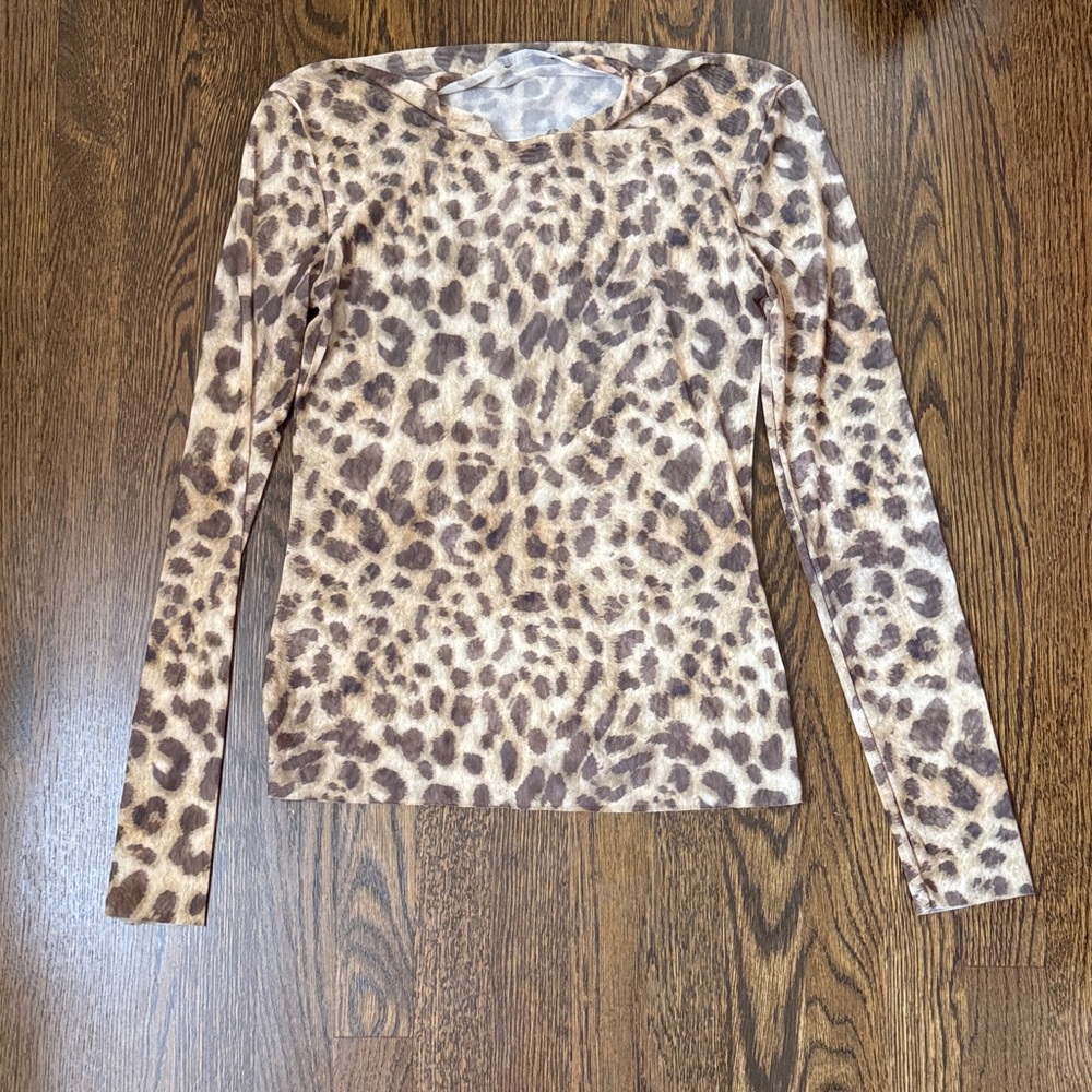 Zara Brown Leopard Print Blouse